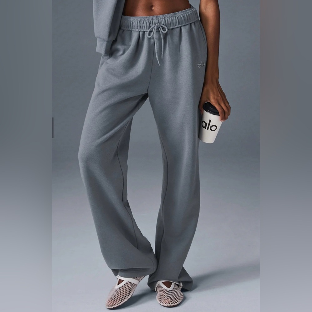 Alo Yoga Accolade Straight Leg Sweatpant - Steel Grey XS